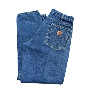 Carhartt B17-DST Jeans Mens 32x29 Blue Relaxed Fit Straight Leg Dark Stone Wash